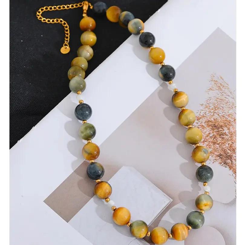 Maillard Tiger Eye Necklace for Protection  by Raw Spiritual