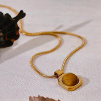 Tiger Eye Square Pendant Necklace for Courage  by Raw Spiritual