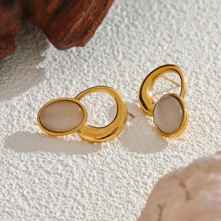 Cat's Eye Earrings for Abundance & Clarity  by Raw Spiritual