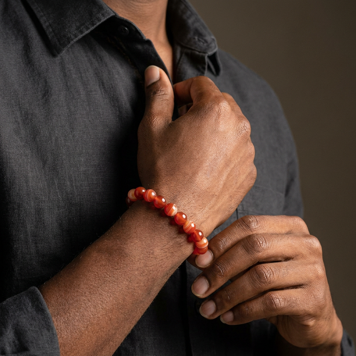 Red Agate (Hakik) Bracelet Growth & Prosperity - Lifestyle Male