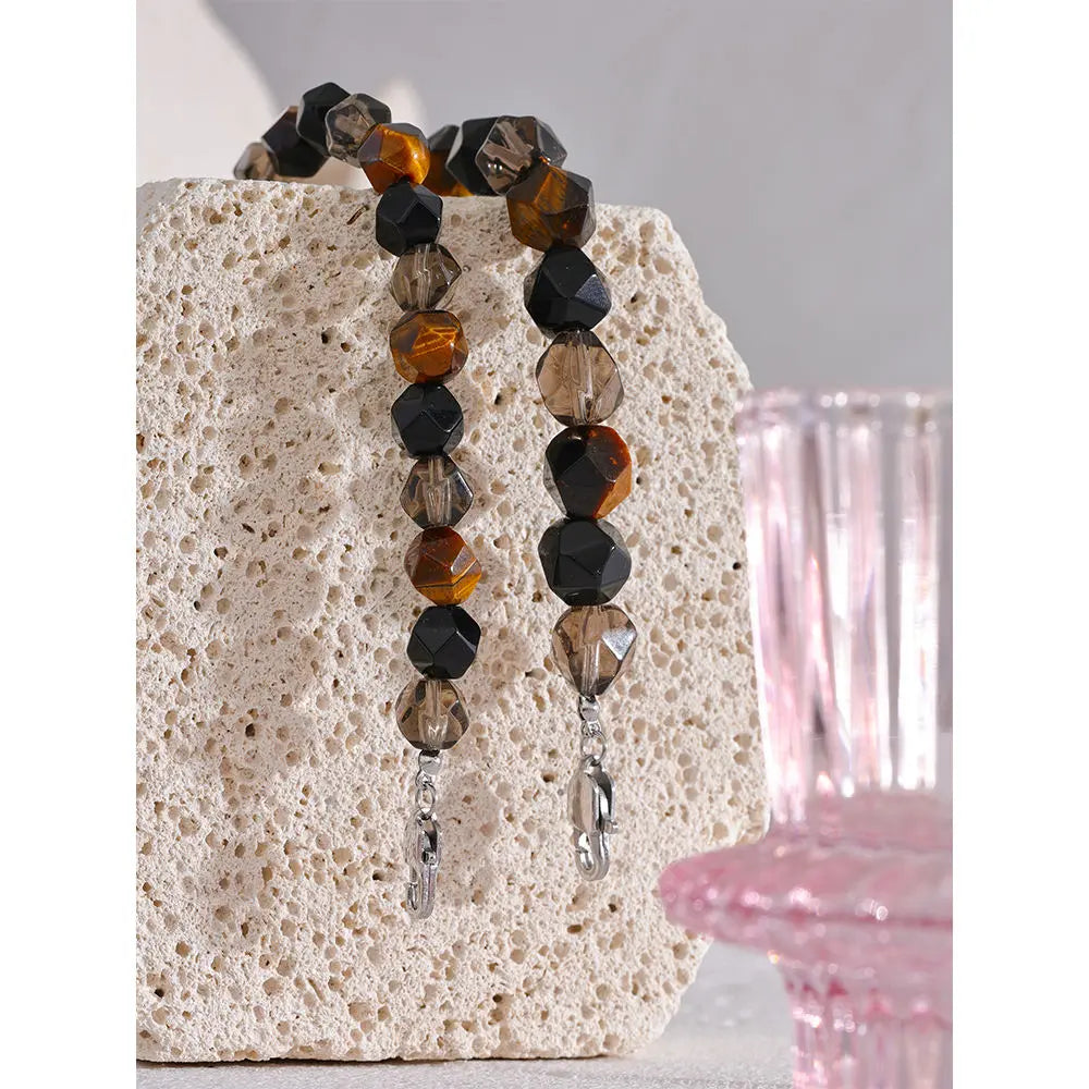 Smoky Quartz, Onyx & Tiger Eye Bracelet for Protection, Courage & Calmness Yiwu Jinyou VIMI