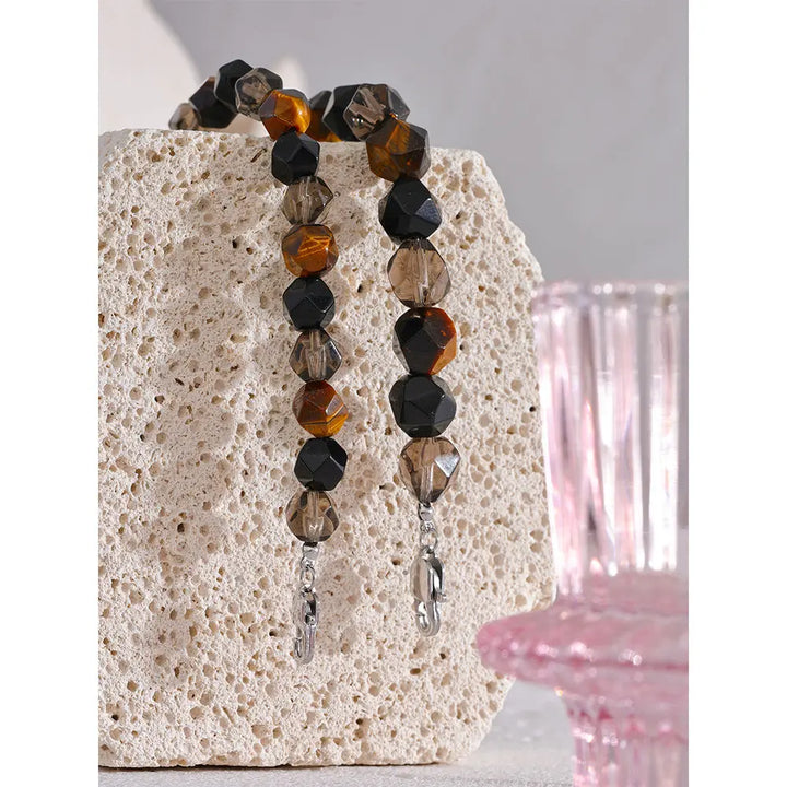 Smoky Quartz, Onyx & Tiger Eye Bracelet for Protection, Courage & Calmness Yiwu Jinyou VIMI