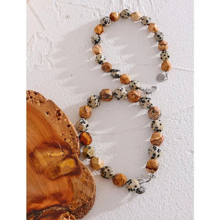 Picture Jasper & Dalmation Jasper Bracelet for Stability & Grounding Yiwu Shanmei Jane