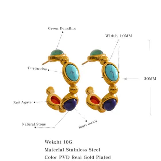 Turquoise, Jade, Agate & Lapis Lazuli Earrings Yiwu Landy Jewelry Summer WU