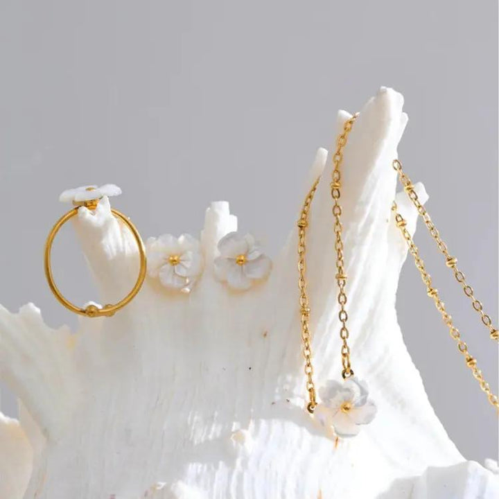 Daisy Earrings, Necklace & Ring Set  by Raw Spiritual