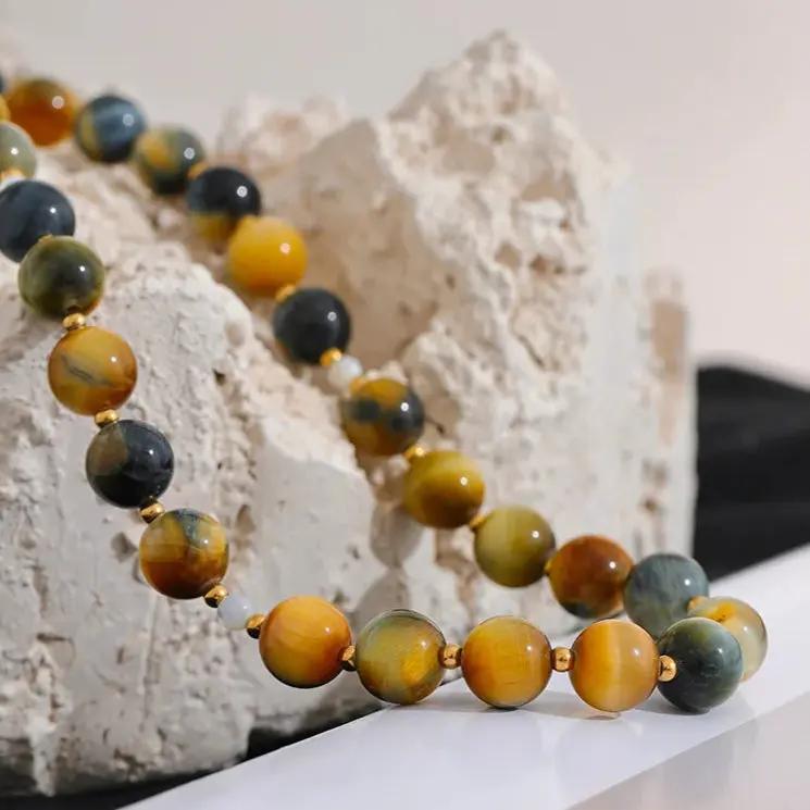 Maillard Tiger Eye Necklace for Protection  by Raw Spiritual