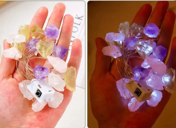 Rose Quartz Citrine & Amethyst String Lights  by Raw Spiritual