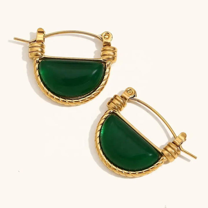 Green Agate Earrings for Growth & Prosperity  by Raw Spiritual