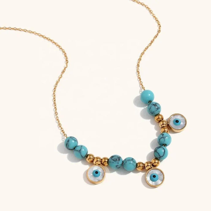 Turquoise Evil Eye Nazar Necklace for Protection  by Raw Spiritual