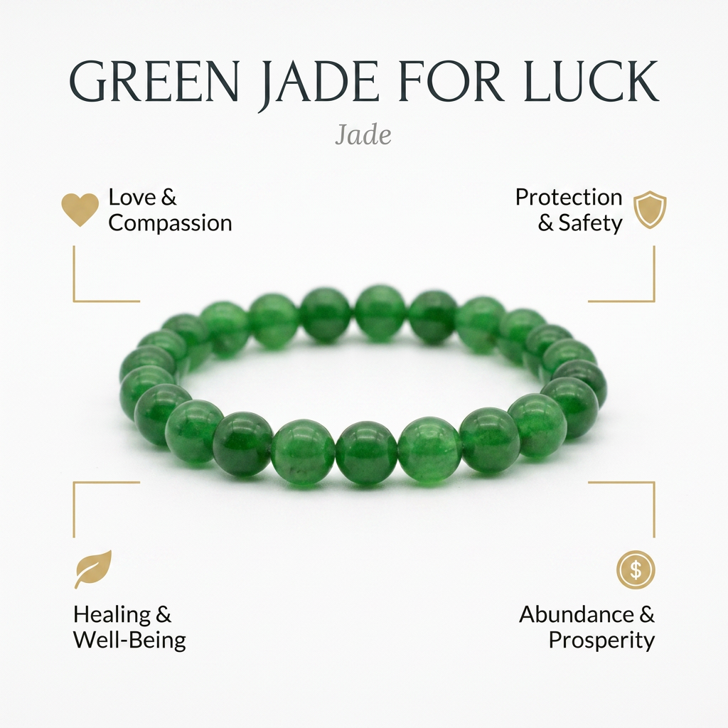 Green Jade Bracelet for Luck - Infographic