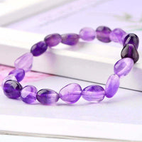 Amethyst Tumbled Oval Bead Bracelet for Healing & Spiritual Awareness Yiwu Shanmei Jane