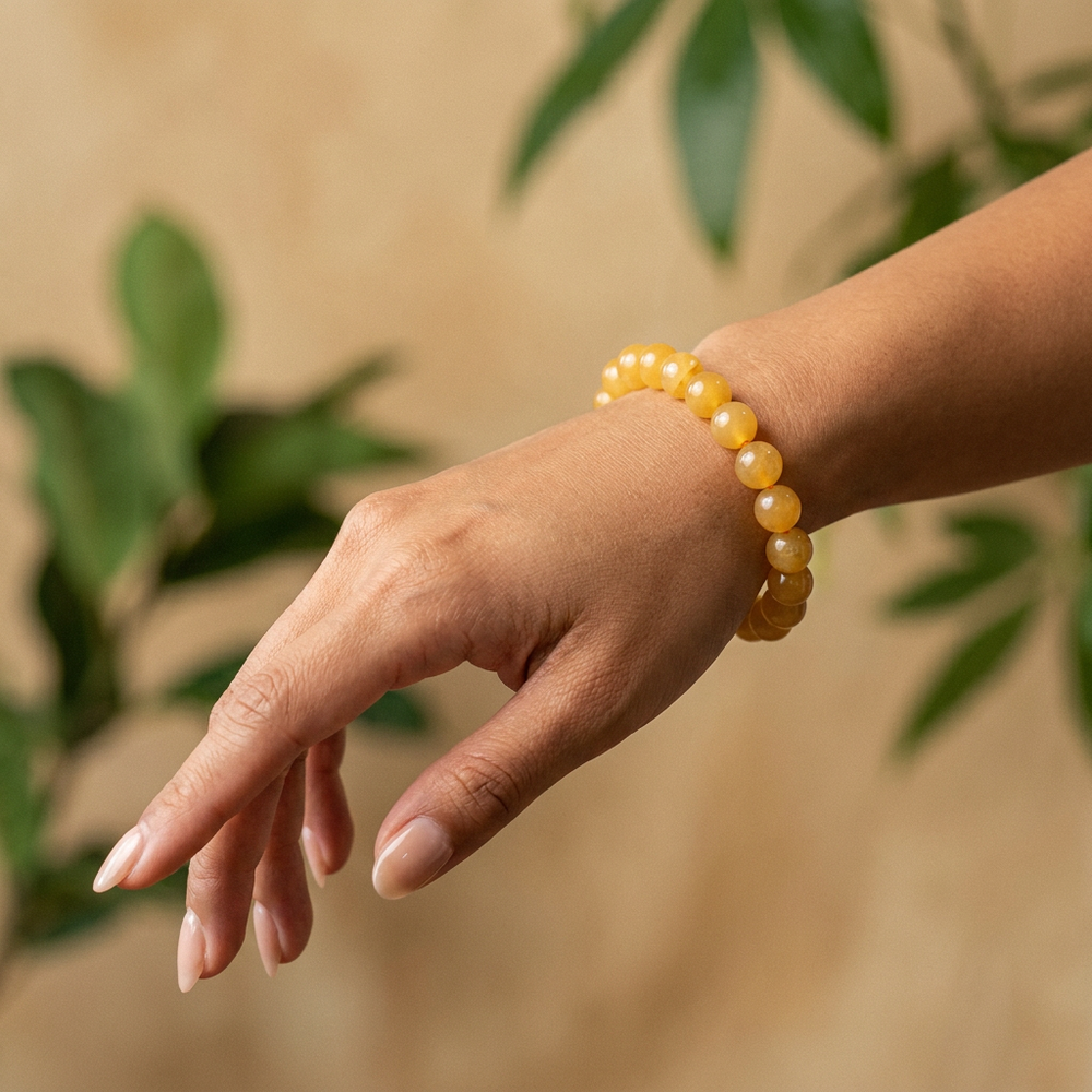 Yellow Jade Bracelet for Positivity & Abundance - Lifestyle F