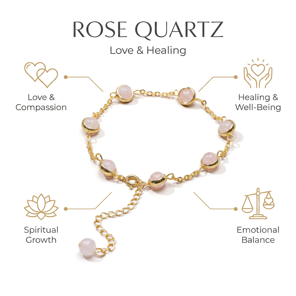 Rose Quartz Bracelet for Love - Infographic