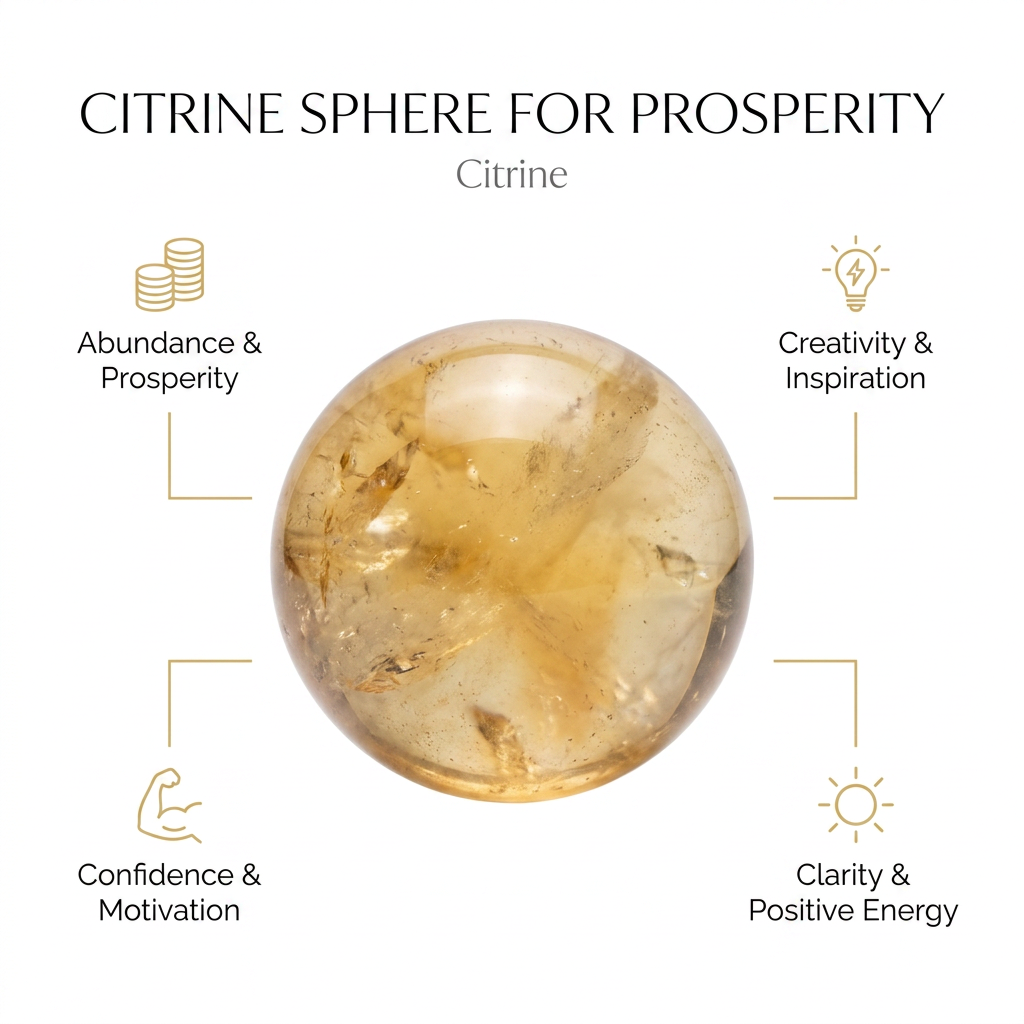 Citrine Sphere for Prosperity - Infographic