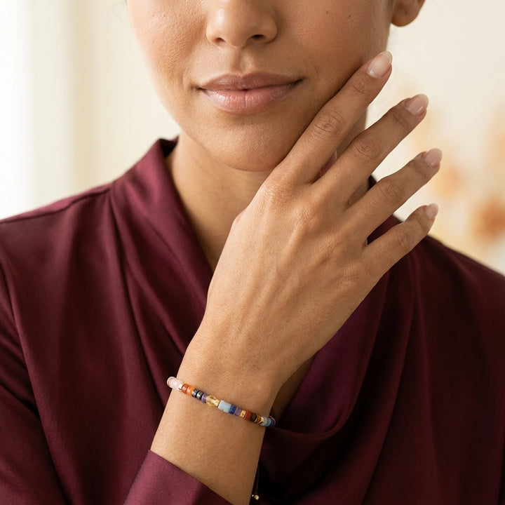 7 Chakra Braided Bracelet for Chakra Healing - Lifestyle Female