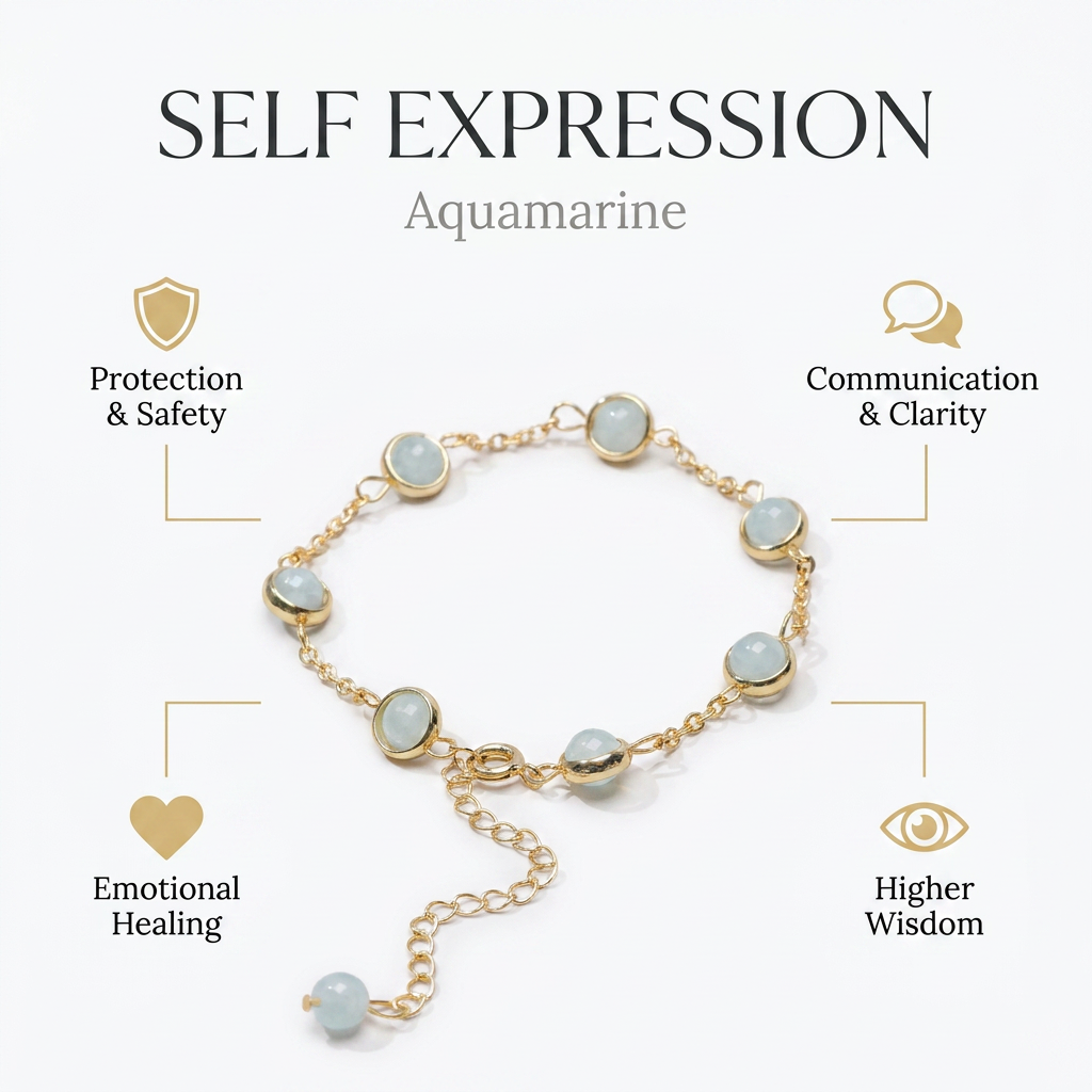 Aquamarine Bracelet for Self Expression - Infographic