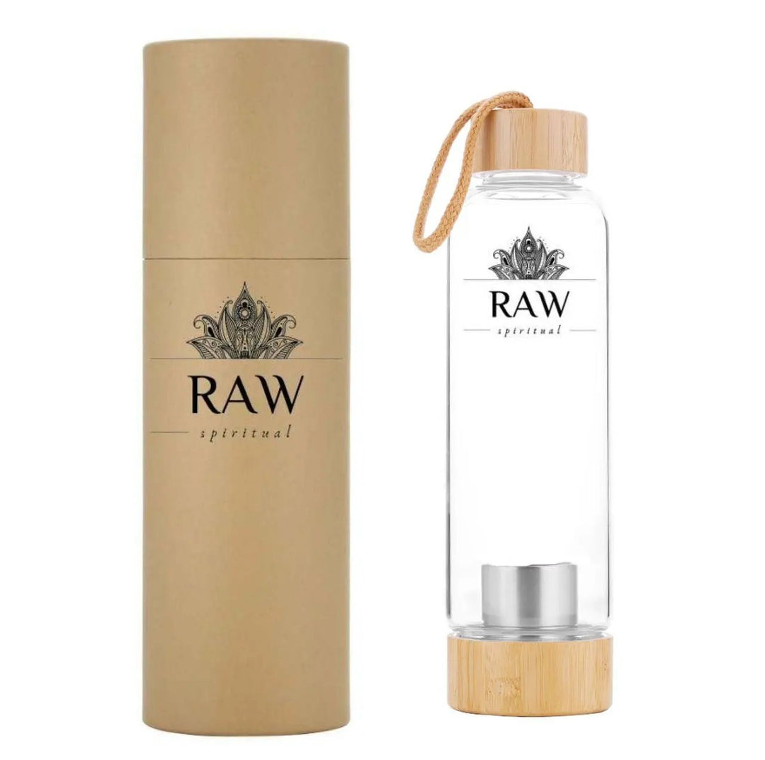 Rainbow Flourite Water Bottle for Focus & Decision Making  by Raw Spiritual