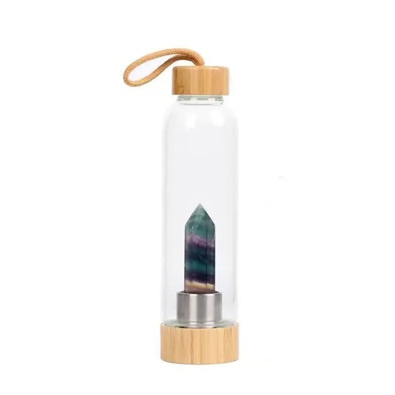 Rainbow Flourite Water Bottle for Focus & Decision Making  by Raw Spiritual