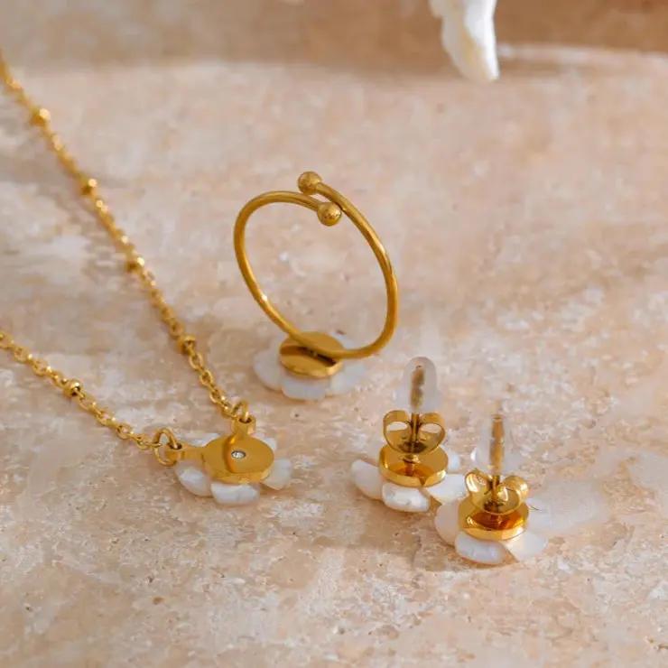 Daisy Earrings, Necklace & Ring Set  by Raw Spiritual