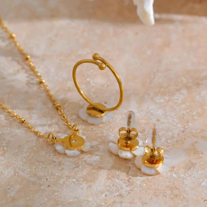 Daisy Earrings, Necklace & Ring Set  by Raw Spiritual