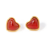 Red Agate (Hakik) Earrings for Prosperity  by Raw Spiritual
