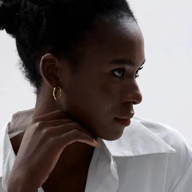 Green Cat's Eye Earring for Prosperity & Clarity  by Raw Spiritual