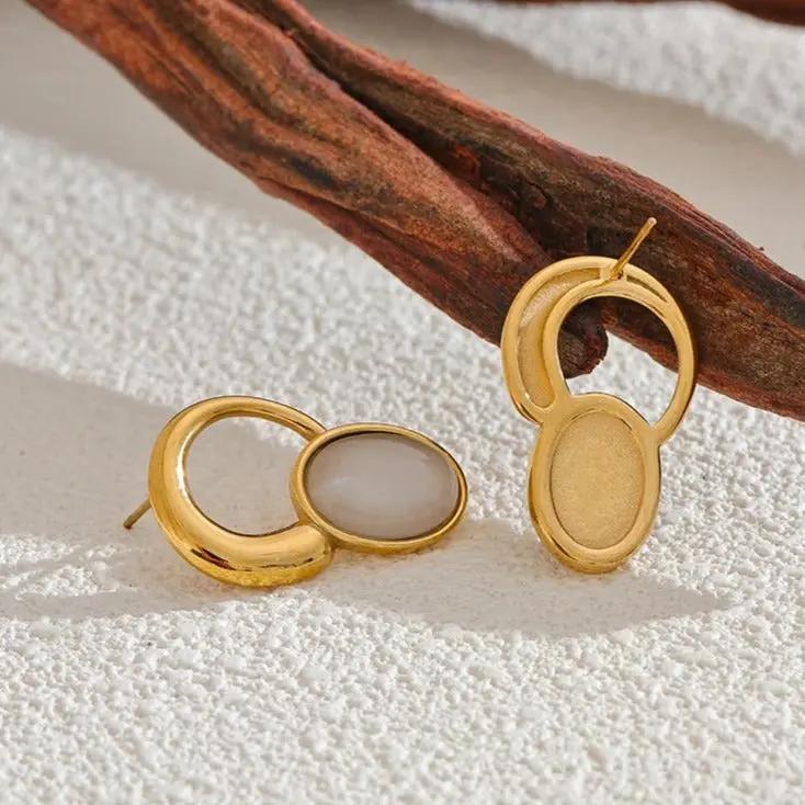 Cat's Eye Earrings for Abundance & Clarity  by Raw Spiritual