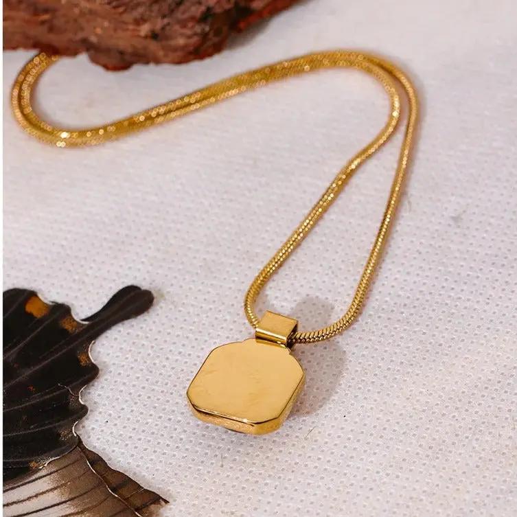 Tiger Eye Square Pendant Necklace for Courage  by Raw Spiritual