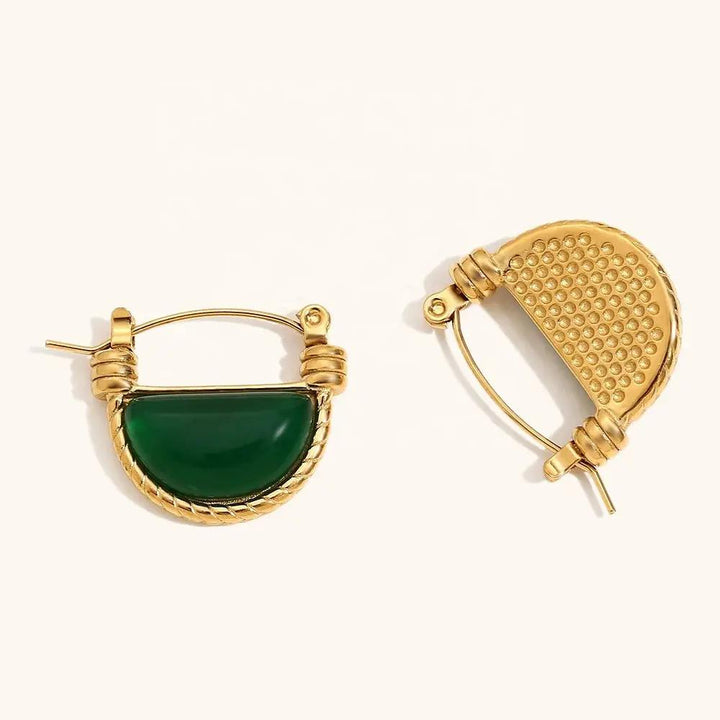 Green Agate Earrings for Growth & Prosperity  by Raw Spiritual