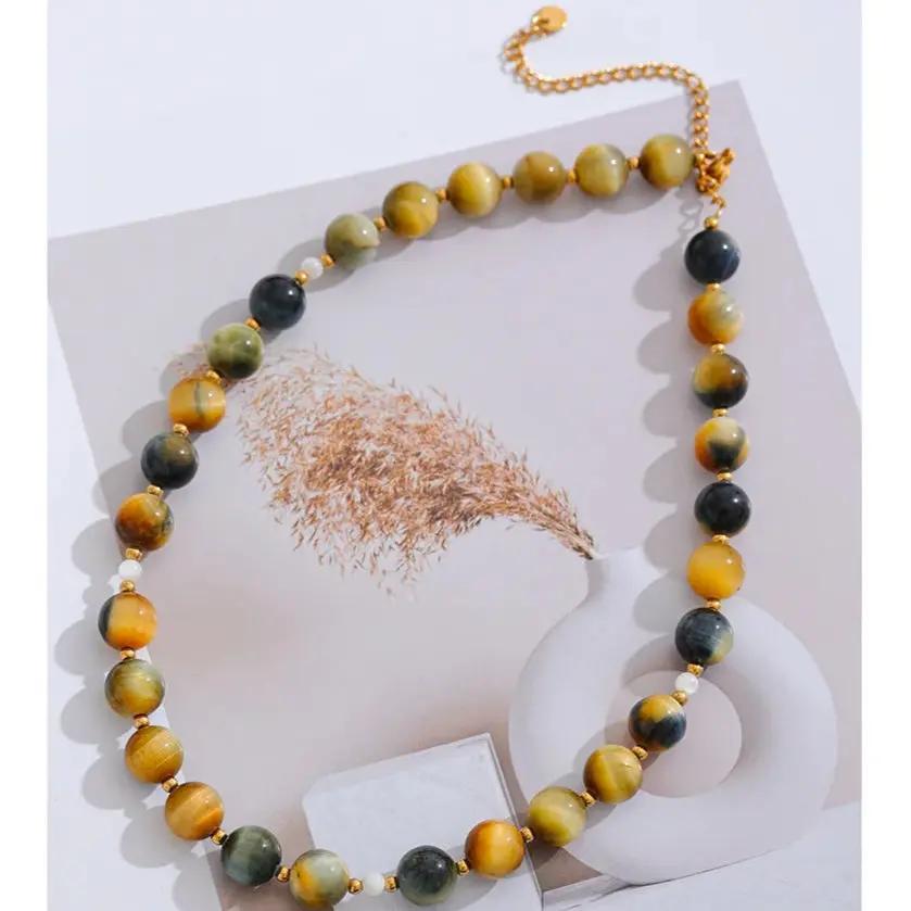 Maillard Tiger Eye Necklace for Protection  by Raw Spiritual