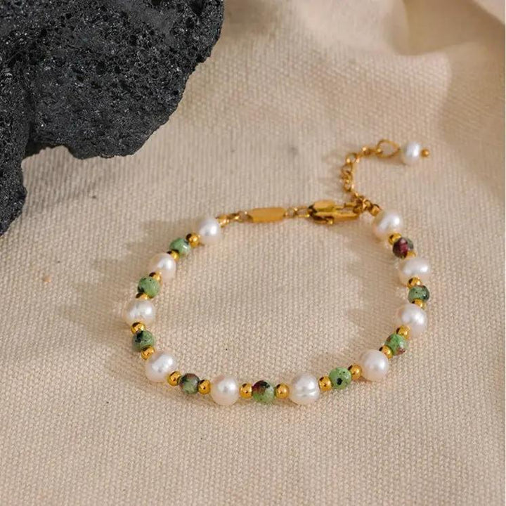Pearl & Ziosite Bracelet for Transformation & Well-being  by Raw Spiritual