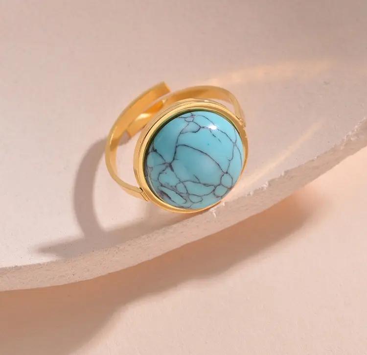 Turquoise Adjustable Ring for Spiritual Growth  by Raw Spiritual