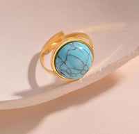 Turquoise Adjustable Ring for Spiritual Growth  by Raw Spiritual