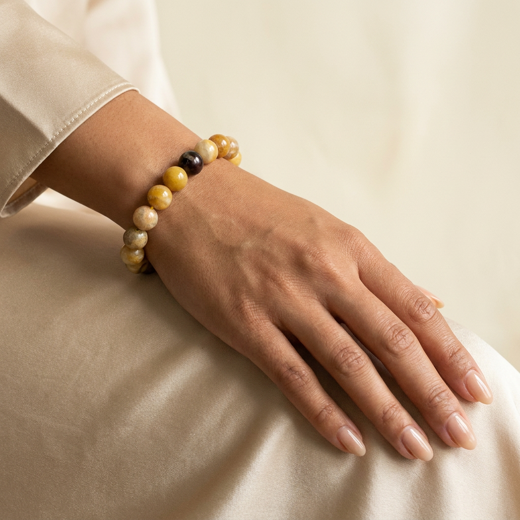 Coral Jade Bracelet for Positivity & Abundance - Lifestyle Female