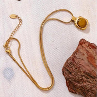 Tiger Eye Square Pendant Necklace for Courage  by Raw Spiritual