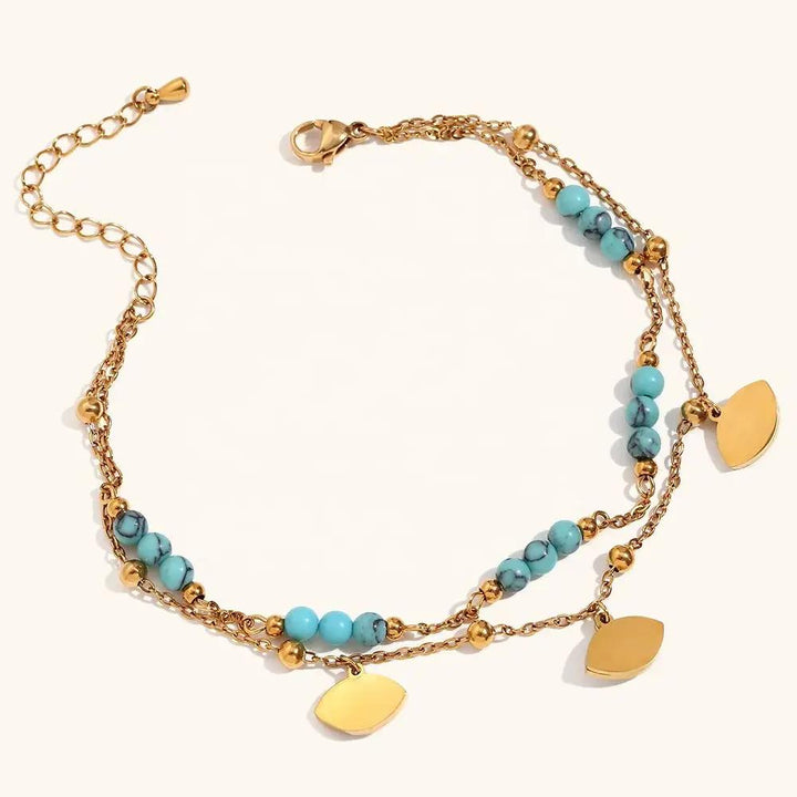 Turquoise Evil Eye Nazar Anklet for Protection  by Raw Spiritual