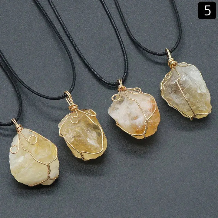 Citrine Pendant Necklace for Abundance & Cleansing Yiwu Shanmei Jane