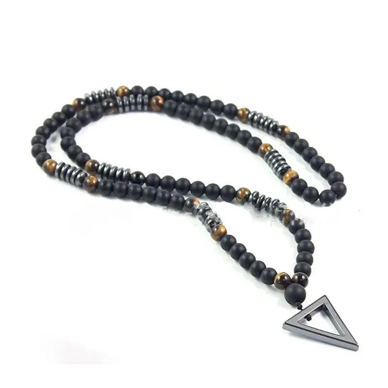 Tiger Eye, Black Agate & Hematite - Triple Protection Necklace  by Raw Spiritual
