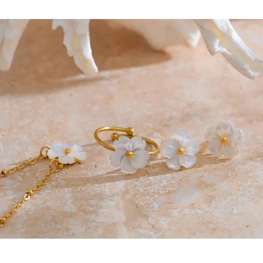 Daisy Earrings, Necklace & Ring Set  by Raw Spiritual