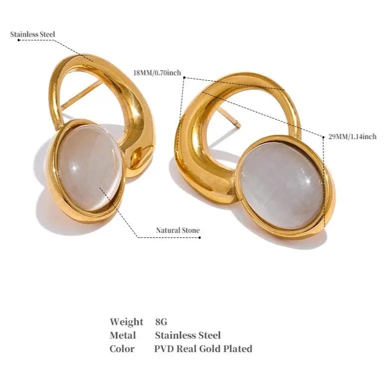 Cat's Eye Earrings for Abundance & Clarity  by Raw Spiritual