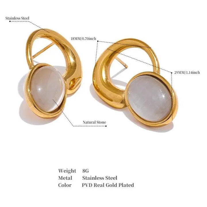 Cat's Eye Earrings for Abundance & Clarity  by Raw Spiritual