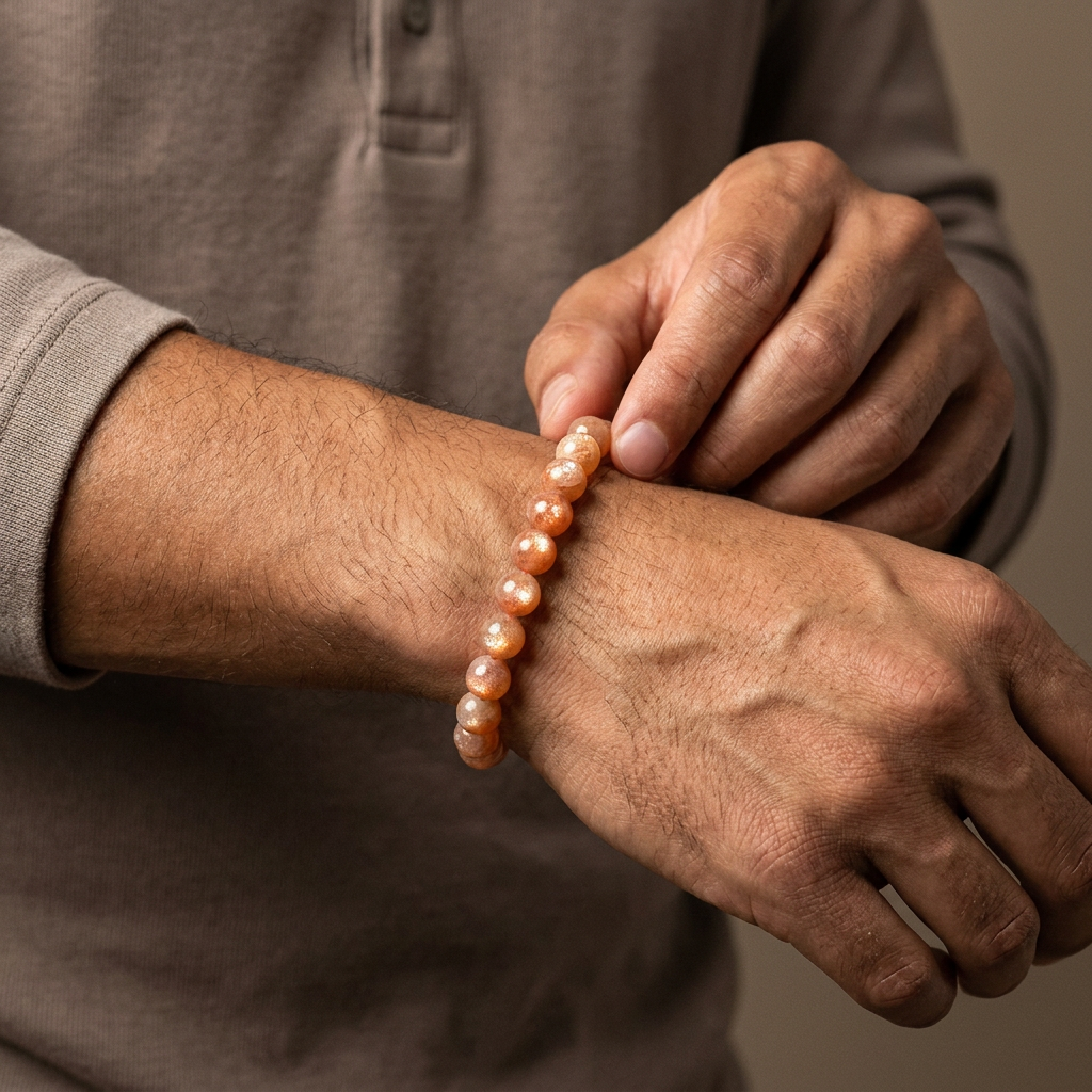 Sunstone Bracelet for Vitality & Good Luck - Lifestyle Male