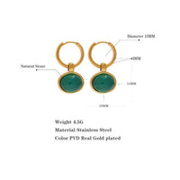 Green Agate (Aqeek) Earrings for Growth & Prosperity Yiwu Jinyou VIMI