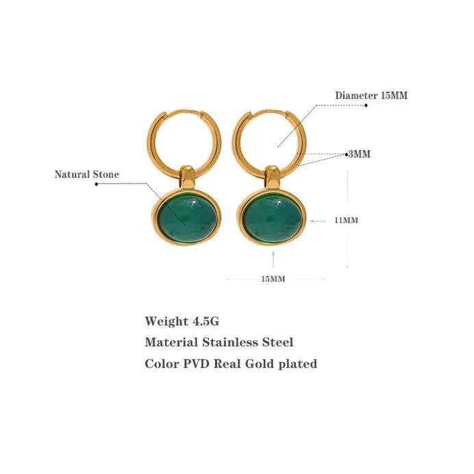 Green Agate (Aqeek) Earrings for Growth & Prosperity Yiwu Jinyou VIMI