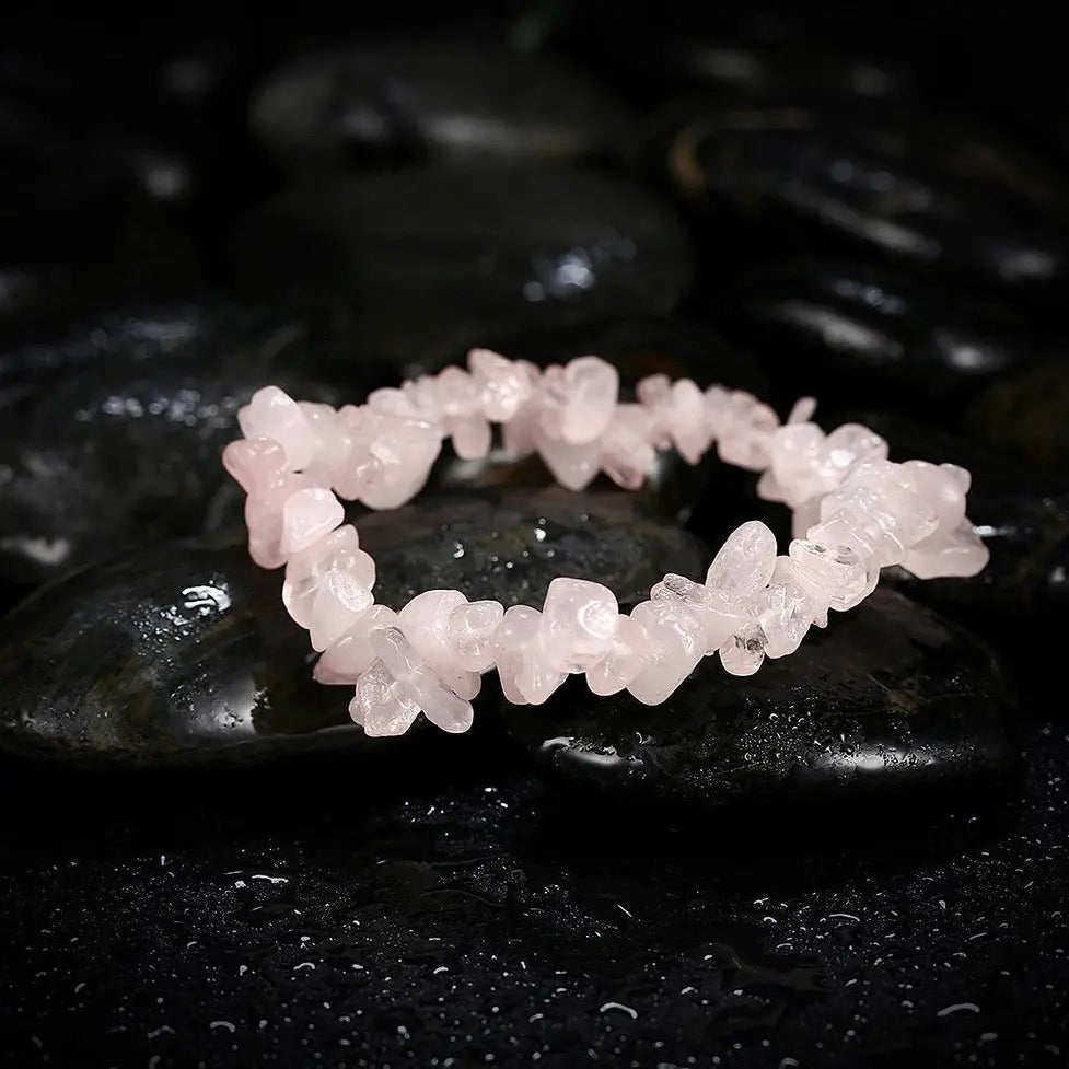 Rose Quartz Chip Bracelet for Love & Relationships Yiwu Shanmei Jane