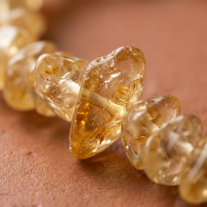 Citrine Chip Bracelet for Abundance & Prosperity - Macro