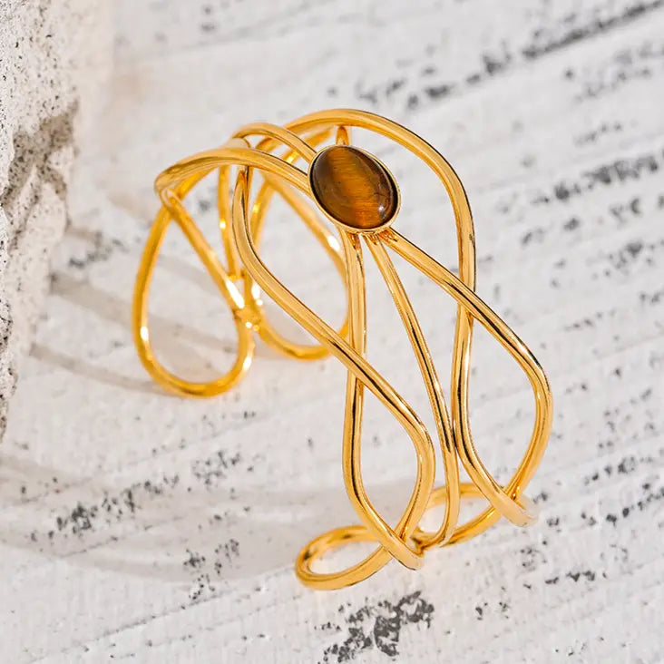 Tiger's Eye Bangle for Protection & Courage Yiwu Jinyou VIMI