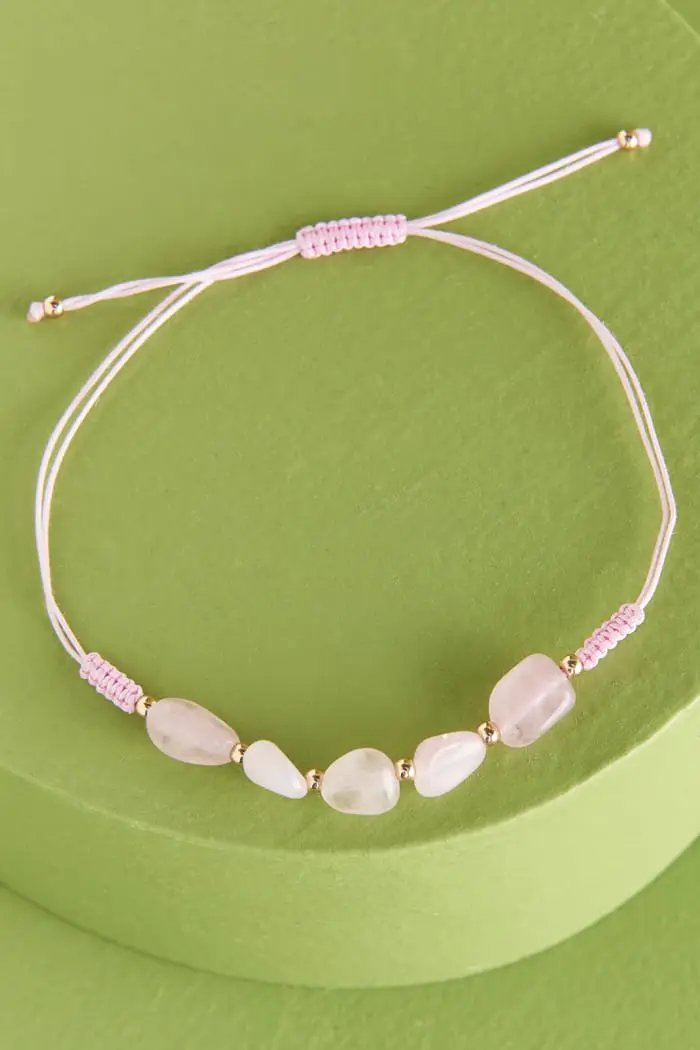 Pink Opal Tumbled Bracelet for Empathy & Transquility  by Raw Spiritual