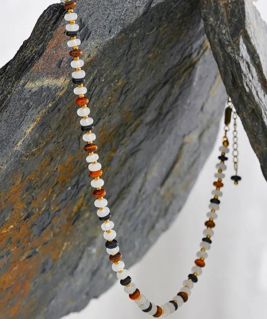 Agate (Hakik) & Tiger Eye Necklace for Prosperity & Abundance Yiwu Jinyou VIMI