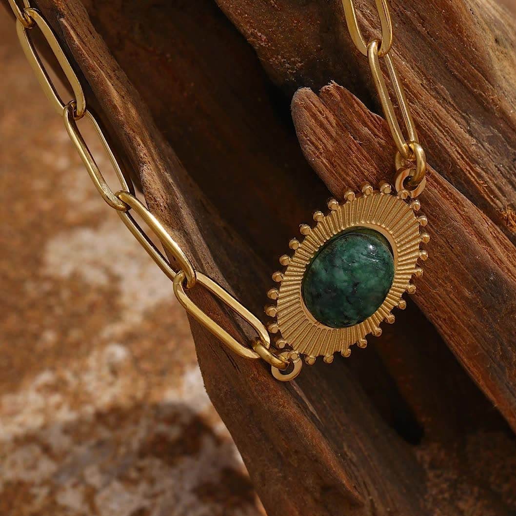 African Turquoise Stone Bracelet for Healing & Spiritual Growth